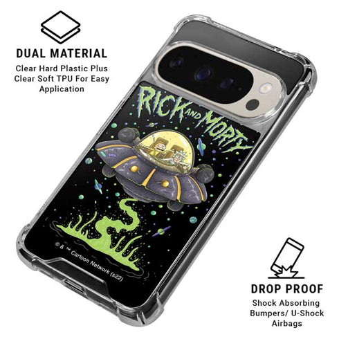 Adult Swim Rick and Morty Spaceship Pixel 9 Pro XL Clear Case